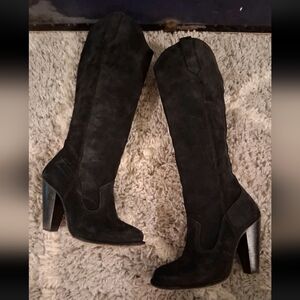 Frye Black Heeled Knee-High Boots